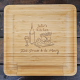 Eat, Drink & be Merry Charcuterie Cheese Board and Knife Set
