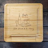 Eat, Drink & be Merry Charcuterie Cheese Board and Knife Set