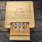 Eat, Drink & be Merry Charcuterie Cheese Board and Knife Set