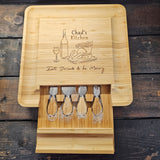 Eat, Drink & be Merry Charcuterie Cheese Board and Knife Set