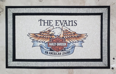 Motocycle Brand Doormat (Custom w/ Last Name)
