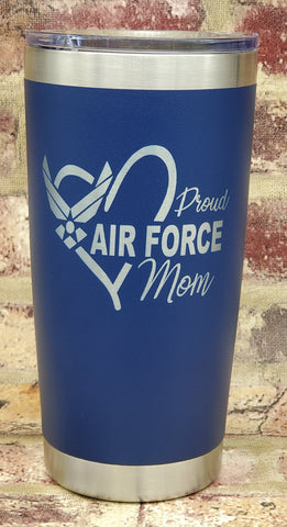 Proud Air Force Mom Laser Engraved Cup