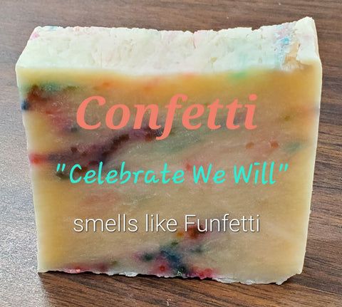 CONFETTI (Vegan Cold Press Soap) "Celebrate We Will" smells like Funfetti Cake
