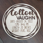 Birth Announcement Sign 8" Wood