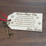 Santa's Key Wood with Misc. Metal Key Ornament 4.5" by 2.5"