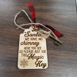 Santa's Key Wood with Misc. Metal Key Ornament 5.5" by 2.25"