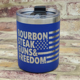 Bourbon, Steak, Guns and Freedom Laser Engraved Cup