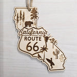 California State Shape Route 66 Christmas Ornament