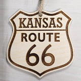 California Shield Sign Shape Route 66 Christmas Ornament