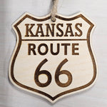 Set of 8 State Shield Sign Shape Route 66 Christmas Ornament