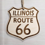 Set of 8 State Shield Sign Shape Route 66 Christmas Ornament