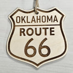 California Shield Sign Shape Route 66 Christmas Ornament