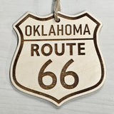 California Shield Sign Shape Route 66 Christmas Ornament