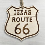 Set of 8 State Shield Sign Shape Route 66 Christmas Ornament