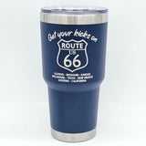 Route 66 Get Your Kicks Laser Engraved Cup