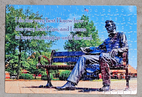 Lincoln on a Bench Springfield, Illinois  Photo Puzzle