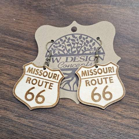 Missouri Route 66 Earrings