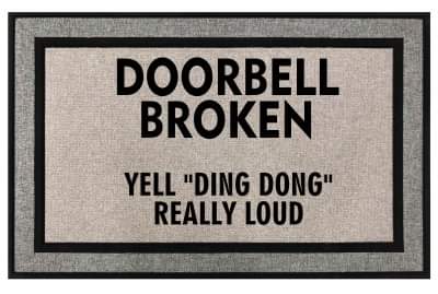 Broken Doorball Funny Doormat