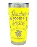 Beaches, Booze, and Besties Girl Trip Lasered Cup... pick your location!