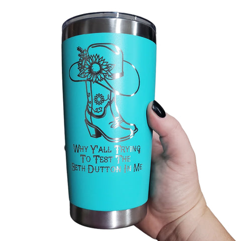 Yellowstone Let's Get Ripped Laser Engraved Cup