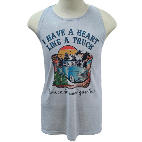 I Have A Heart Like A Truck Ladies Racerback Tank Top