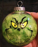 Grinch Round Shaffter Proof Ornament 4"