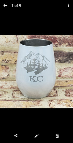 Moutains plus your name/saying/initials Laser Engraved Cup