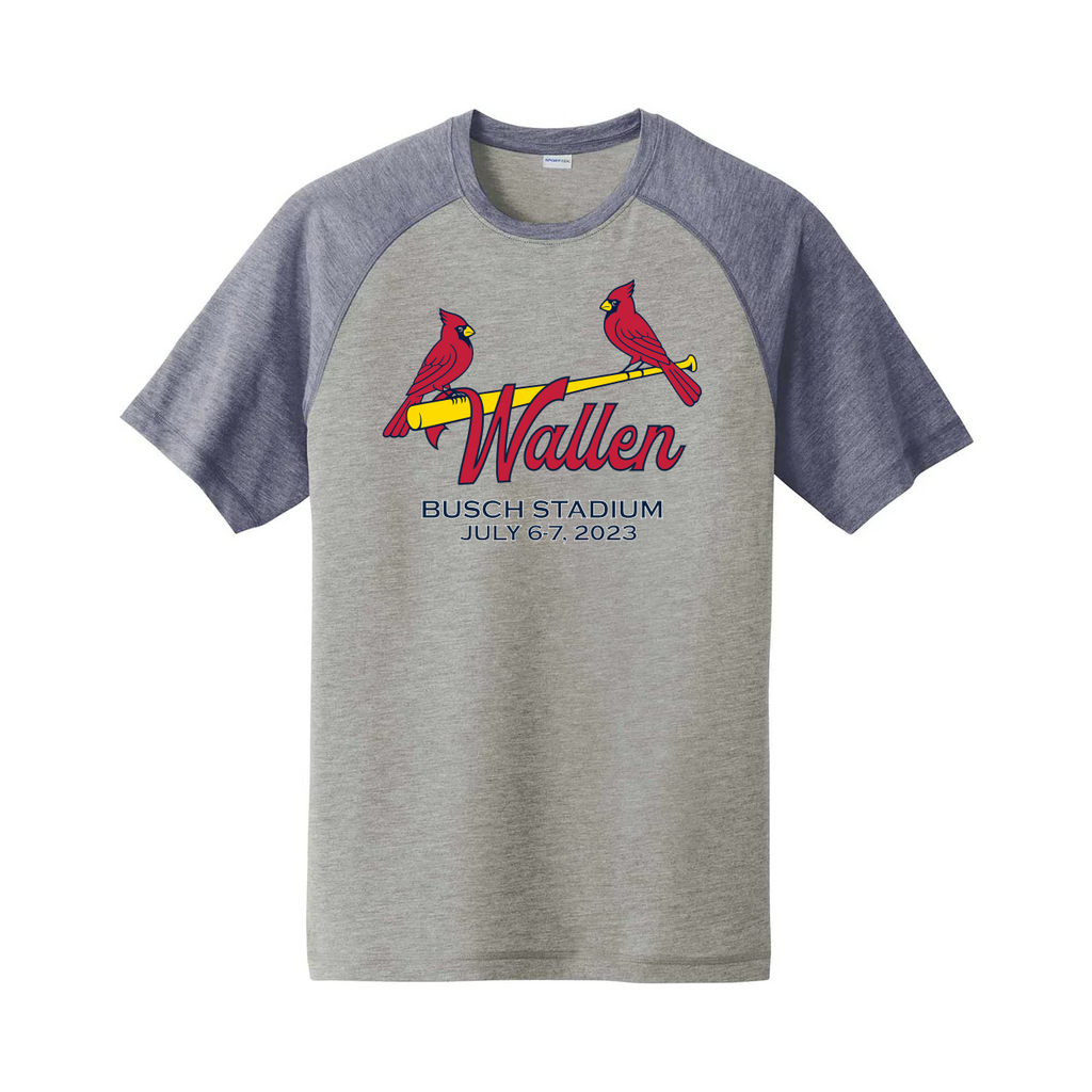 SWDesignConcepts Morgan Wallen St. Louis Cardinals Busch Stadium Unisex 3 Sleeve Baseball Tee