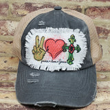 Peace, Love, Jesus C.C Ponytail Hats BT780